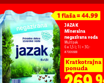 JAZAK Mineralna negazirana voda