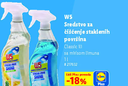 W5 Sredstvo za čišćenje staklenih površina