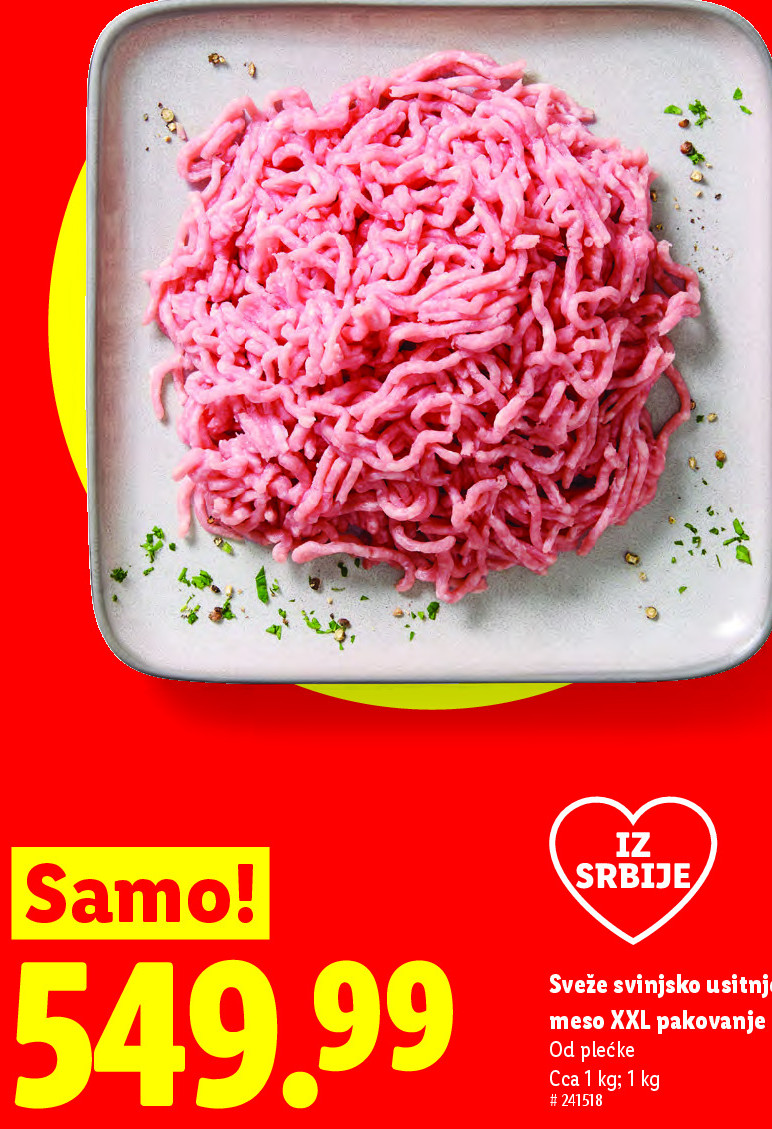 Sveže svinjsko usitnjeno meso