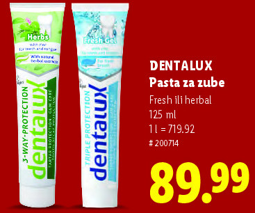 DENTALUX Pasta za zube Fresh ili herbal