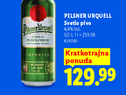 PILSNER URQUELL Svetlo pivo