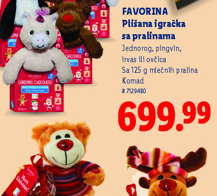 Plišana igračka sa pralinama