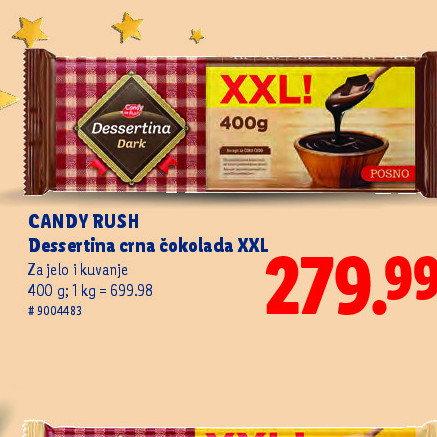 CANDY RUSH Dessertina crna čokolada XXL