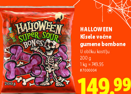 HALLOWEEN Kisela voćne gumene bombone