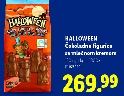 HALLOWEEN Čokoladne figurice sa mlečnim kremom