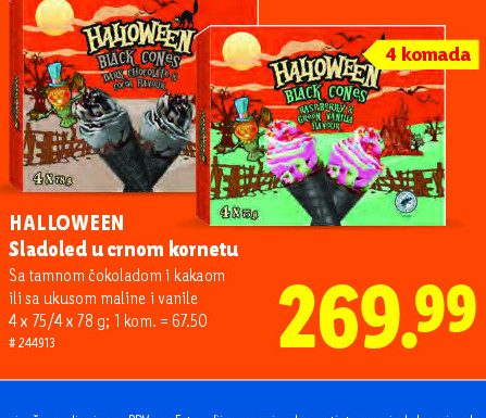 Sladoled u crnom kornetu