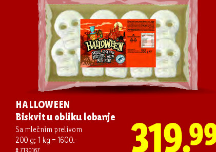 HALLOWEEN Biskvit u obliku lobanje