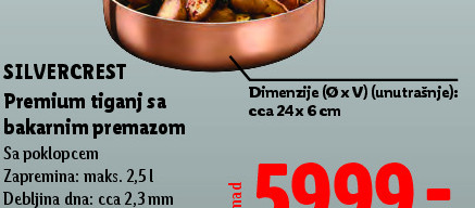 Premium tiganj sa bakarnim premazom