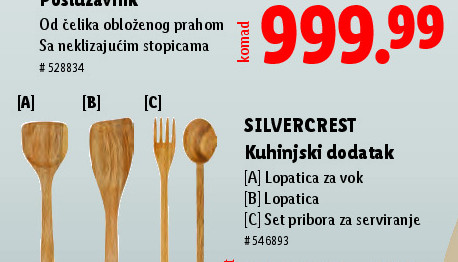Kuhinjski dodatak [A] Lopatica za vok [B] Loptica [C] Set pribora za serviranje