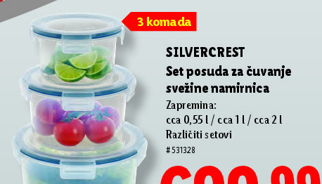 Set posuda za čuvanje svežine namirnica