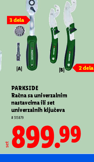 PARKSIDE Račna sa univerzalnim nastavcima ili set univerzalnih ključeva