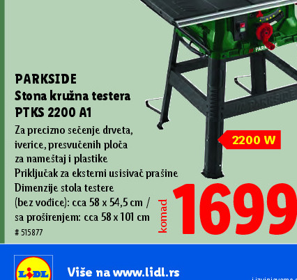 Stona kružna testera PTKS 2200 A1
