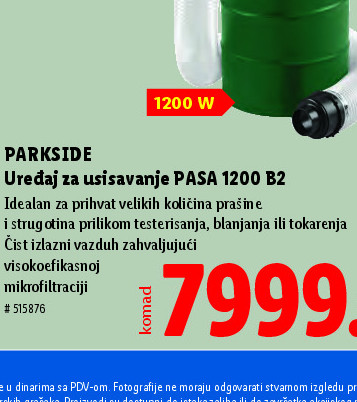 Uređaj za usisavanje PASA 1200 B2