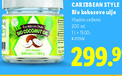 CARIBBEAN STYLE Bio kokozovo ulje