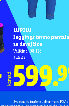 Jeggingse termo pantalone za devojčice