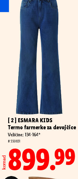 ESMARA KIDS Termo farmerke za devojčice