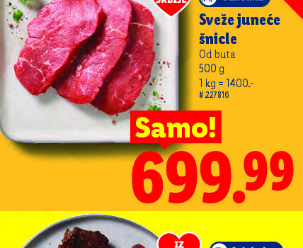 Sveže juneće šnicle