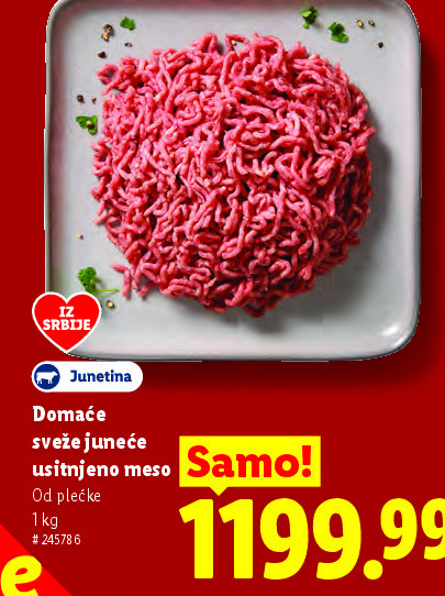 Domaće sveže juneće usitnjeno meso
