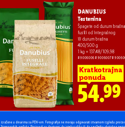 Spageti od durum brašna ili integralni