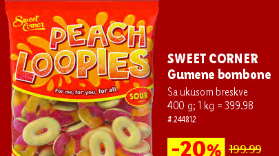 SWEET CORNER Gumene bombone Sa ukusom breskve