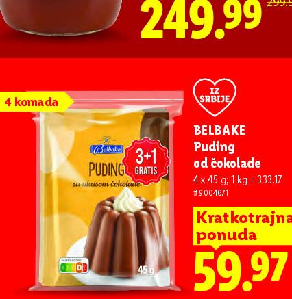 BELBAKE Puding od čokolade