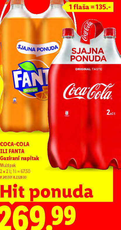 COCA-COLA ILI FANTA Gazirani napitak