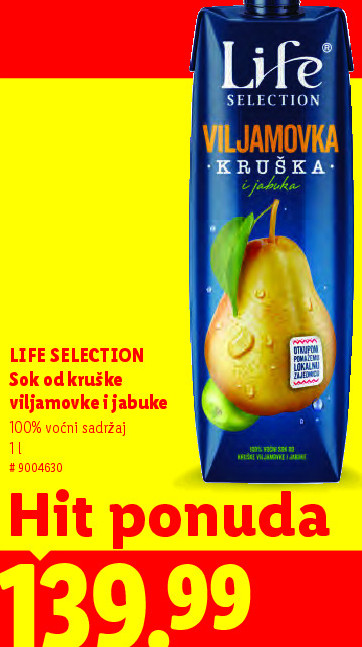 LIFE SELECTION Sok od kruške viljamovke i jabuke