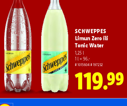 SCHWEPPES Limun Zero ili Tonic Water