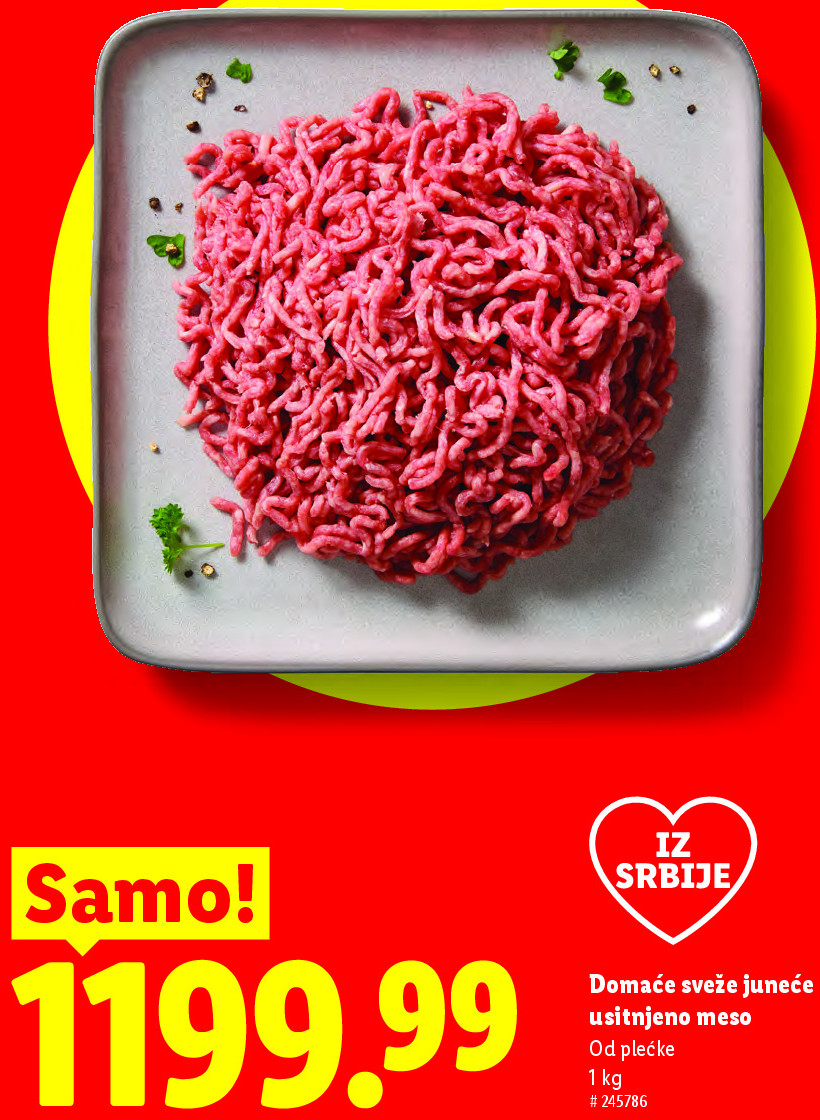 Domaće sveže junće usitnjeno meso