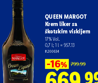 QUEEN MARGOT Krem liker sa škotskim viskijem