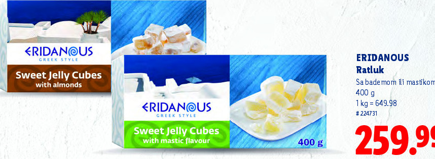 Sweet Jelly Cubes with almonds