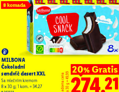 MILBONA čokoladni smaragdni desert XXL