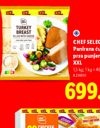 Chef Select Panirana ćureća prsa punjena sirom XXL
