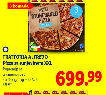 Trattoria Alfredo Pizza sa tunjevinom XXL