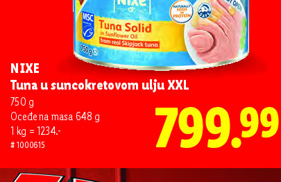 NIXE Tuna u suncokretovom ulju XXL