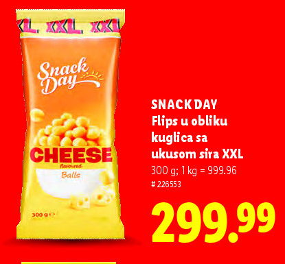 SNACK DAY Flips u obliku kuglica sa ukusom sira XXL