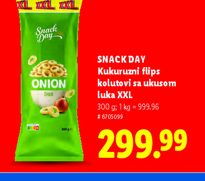 SNACK DAY Kukuruzni flips u boji sa ukusom luka XXL