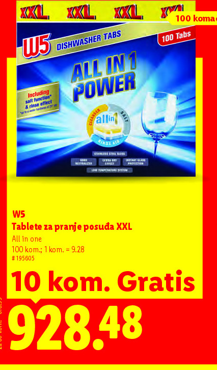 W5 Tablete za pranje posuđa XXL All In one