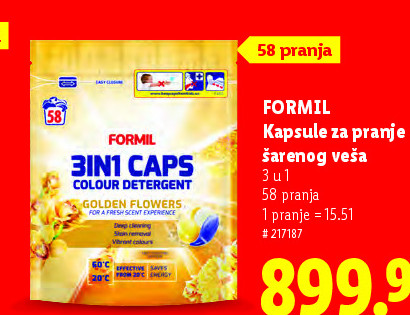 FORMIL Kapsule za pranje veša 3 in 1