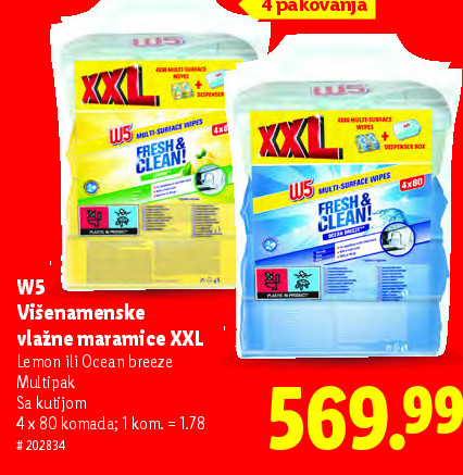 Vlažne maramice XXL Lemon Hill Ocean breeze