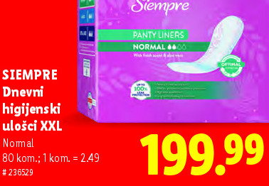 Dnevni higijenski ulošci XXL Normal