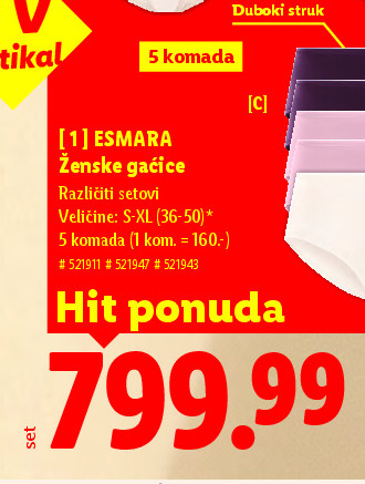 ESMARA Ženske gaćice