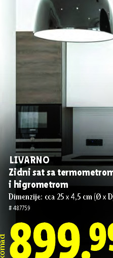 Zidni sat sa termometrom i higrometrom