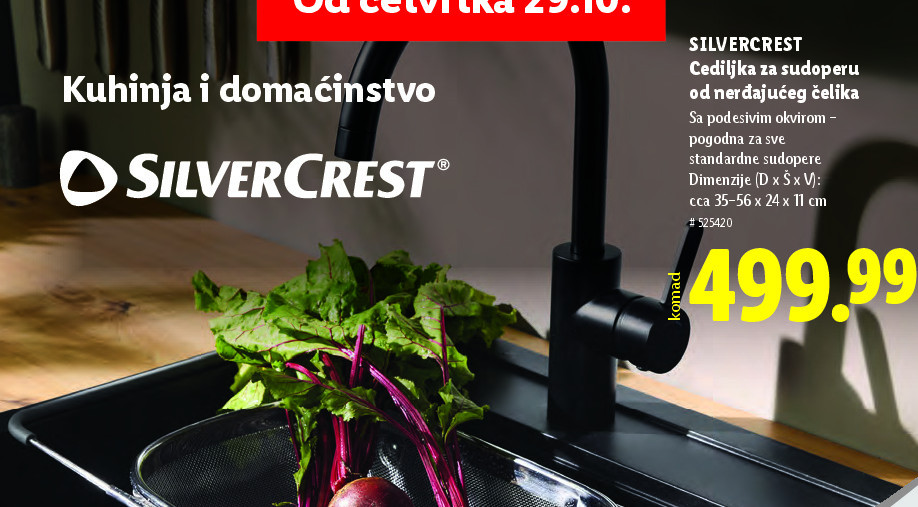 Cediljka za sudoperu od nerđajućeg čelika
