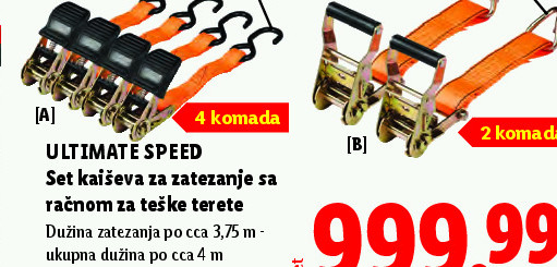 Set kaiševa za zatezanje za račno za teške terete