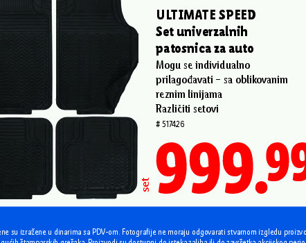 Set univerzalnih patosnica za auto