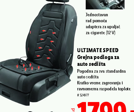 ULTIMATE SPEED Grejna podloga za auto sedišta