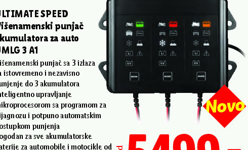 Višezemanski punjač akumulatora za auto UMLG 3 I