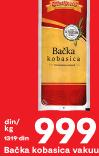 Bačka kobasica vakuum