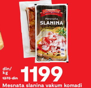 Mesnata slanina vakum komadi